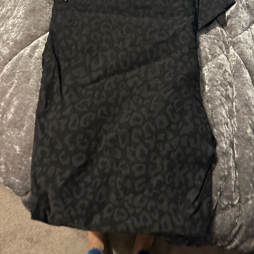 Black leopard cheetah pants
